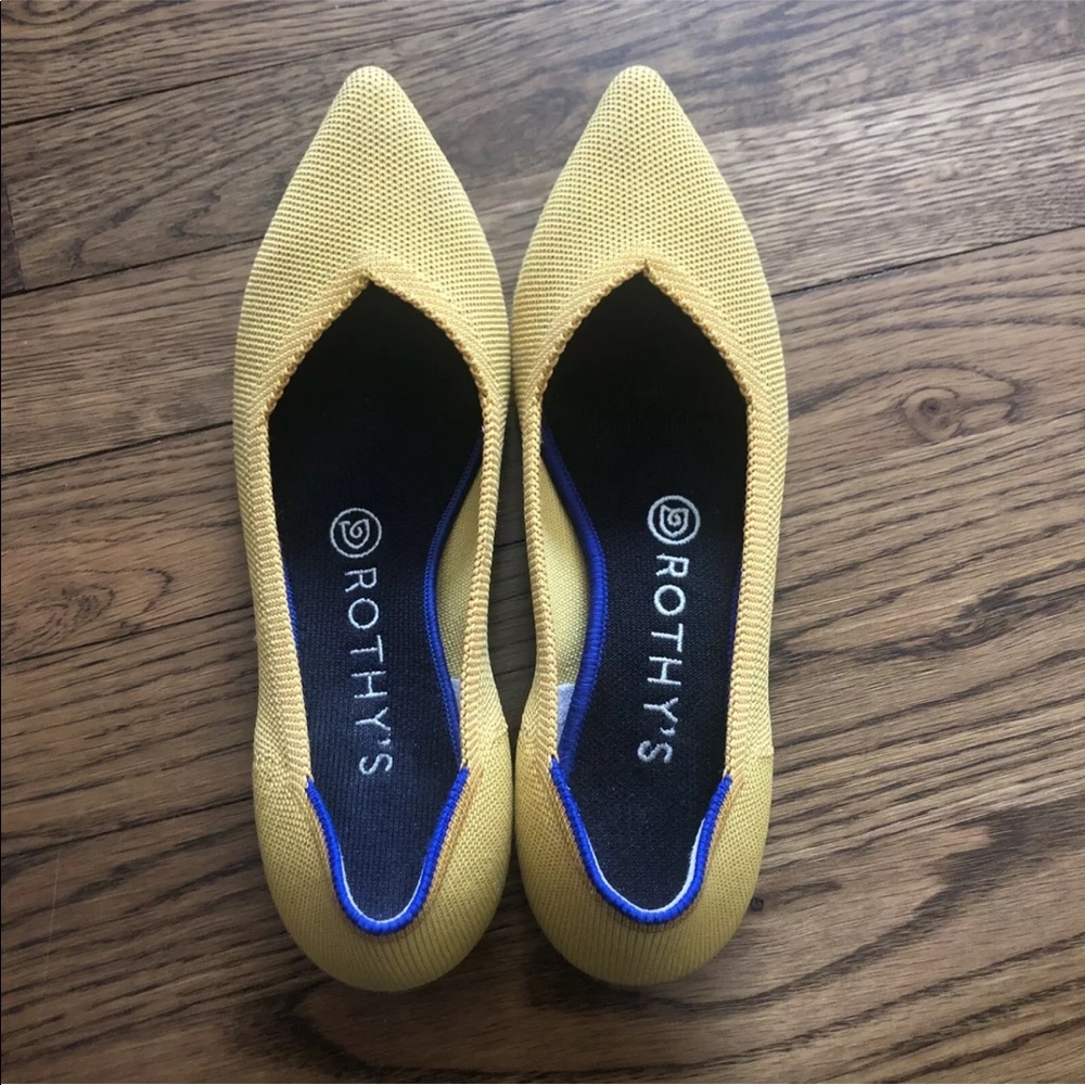 NEW Rothy's The Point Marigold blue halo flat shoe (size 8)